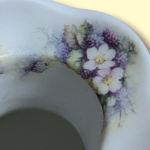 Vintage Omega Porcelain Double Gourd Vase Victorian Flowers Grapes Raised Design - Picture 5 of 11